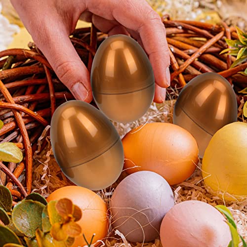 jojofuny 12 Unids Huevos de Oro de Pascua Huevos de Oro Rellenos de Plástico Cesta de Pascua Cesta de Pascua Huevos para Sorpresa de Regalo de Caramelo Chocolate DIY Suministros de Fiesta