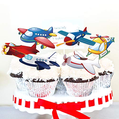 Jollyboom Decoraciones para Fiestas de Aviones El Tiempo Vuela Suministros para Fiestas de cumpleaños Avión y Nubes Vintage Guirnalda de pancartas para Hombres Adultos o Baby Shower