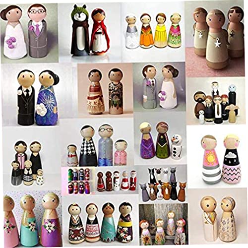 Jorzer Muñecas de Clavija de Madera inacabada en Blanco DIY Ãngel de Madera pequeña muñeca de Madera Decoraciones de Personas de Madera Natural para niños Talla 50pcs Muebles de casa de muñecas