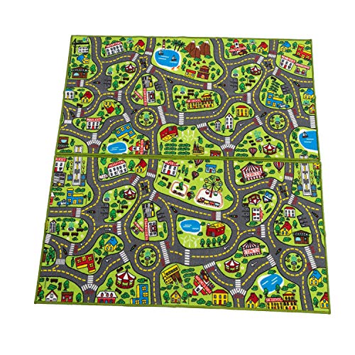 JOYIN 2 Pack 80x150cm de Alfombras de Juego Vida en la Ciudad para Niños Más de 3 Años