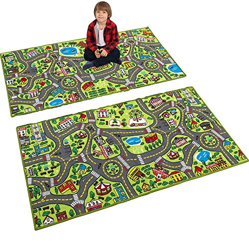 JOYIN 2 Pack 80x150cm de Alfombras de Juego Vida en la Ciudad para Niños Más de 3 Años