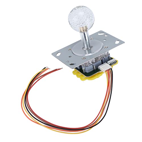 Joystick de Arcade, Palo de Arcade con Cable de 5 P, Bola de Cristal, Luz Colorida, Piezas de Palo de Lucha para Videojuegos, Arcade