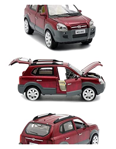 JPJBY 1:24 para Hyundai Tucson SUV Simulación De Aleación Modelo De Coche Juguetes Regalos Coleccionables Decoración Artesanías Modelo Coche fundición presión (Color : Red)