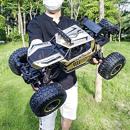 JSLCCT 2.4G 4WD Mountain Big Feet Monster Truck, 1/8 Super Large Body Alloy Climbing Drift RC Car, Carreras de Alta Velocidad, RC Off-Road Vehicle, Climbing Car, Regalo para niños