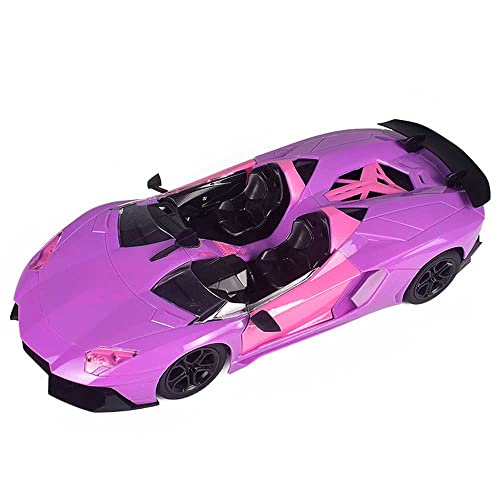 JSLCCT Coche RC Coche de control remoto de 5 vías Un botón Puerta abierta Chica Corazón Rosa Control remoto Coche deportivo 1/12 Niños Niña Coche de juguete, Carreras de alta velocidad, Camión RC Rega