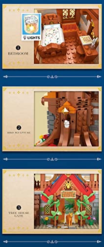 Juego Construcción Modular La Casa Del Árbol Medieval, Europa Casa Del Árbol Medieval Juego Construcción 2566 Piezas Compatible con El Castillo Medieval De LEGO