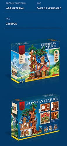 Juego Construcción Modular La Casa Del Árbol Medieval, Europa Casa Del Árbol Medieval Juego Construcción 2566 Piezas Compatible con El Castillo Medieval De LEGO