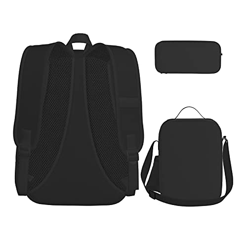 Juego de 3 bolsas escolares para niños y niñas, no me sigas Im Lost Too School Mochila+Fiambrera aislada+Estuche para lápices para adolescentes, niños de 17 pulgadas, mochila