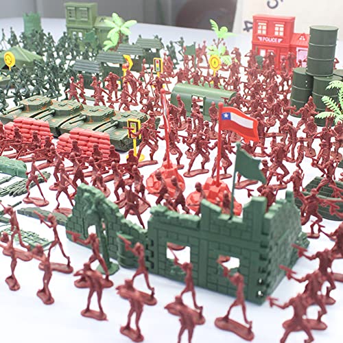 Juego de 330 figuras militares de plástico para hombres del ejército, juego militar con soldados de juguete, modelo de figuras militares, regalo de cumpleaños de Navidad para niños y niños