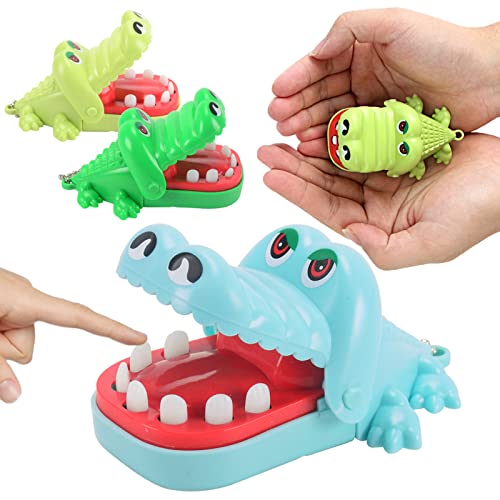 Juego de 4 dientes de cocodrilo para niños, juego de dentistas con dedos de cocodrilo, juguete divertido para adultos, niños, amigos, familia, diversión en casa o viajes