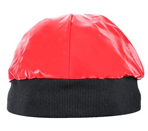 Juego de accesorios para adultos RAPPER – Sombrero de rapero rojo con banda negra – Juego de disfraces para adultos (3 unidades)