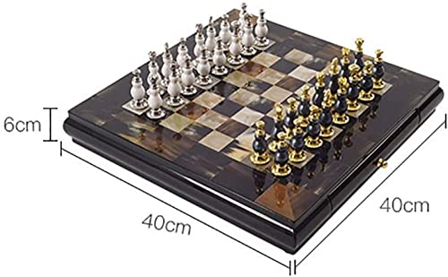 Juego de ajedrez Internacional Tablero de ajedrez International Chess Gold and Sier Pieces con Almacenamiento Juego de Juguete para Viajes al Aire Libre Interior Niños Adultos Niños