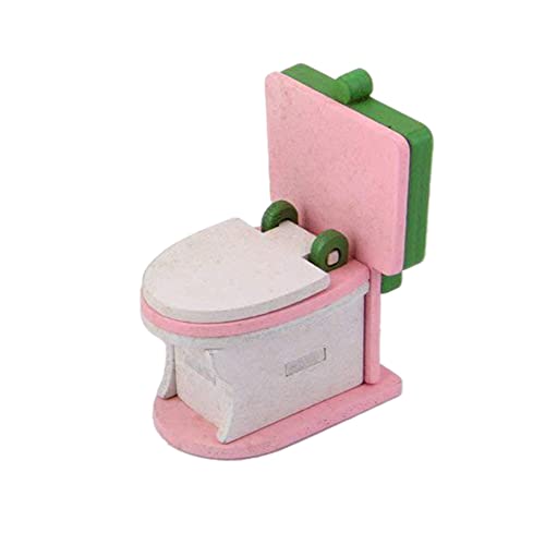 Juego De Baño De Madera En Miniatura, Muñeco De Muñecas Muebles De Madera Conjunto Silla Miniatura Cómoda Bañera Aseo Modelo Muñeca Muñeca Accesorios