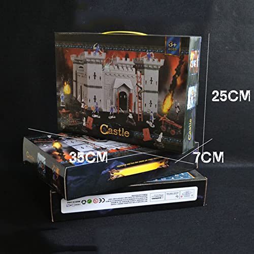 Juego de caballeros de castillo medieval, kit de modelo de castillos caballeros soldados, kit de construcción de figuras de juego de fortaleza, conjunto de modelo de castillo ensamblado DIY