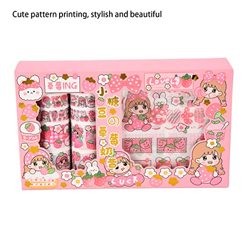 Juego de Cintas Washi de 10 Piezas, Juego de Adhesivos de Cinta Adhesiva Little Jelly Bean, Cinta Decorativa para álbumes de Recortes, Diarios, Decoración de Bricolaje Y(batido de Fresa)