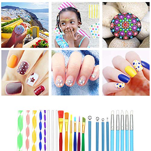 Juego de herramientas de arte de 35 piezas Mandala Dotting Tools, para pintar rocas Mandala Painting Dotting Sotcil Dot Mandala Kit Nail Art