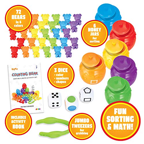 Juego de Juguetes para Contar / clasificar Osos con Tazas de clasificación a Juego Juego para niños pequeños