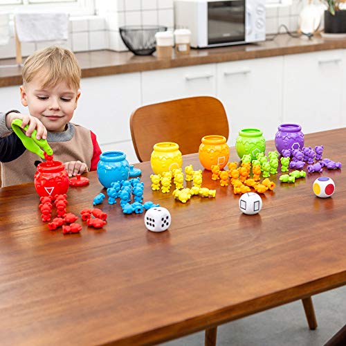 Juego de Juguetes para Contar / clasificar Osos con Tazas de clasificación a Juego Juego para niños pequeños