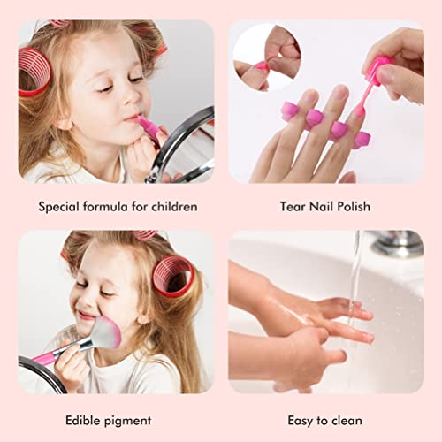 Juego de maquillaje para niños, no tóxico y lavable, set de regalo para niños, juego de maquillaje, regalo para niñas, juguete de maquillaje con maletín para niñas a partir de 3 años