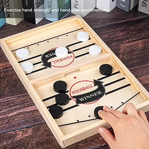 Juego de Mesa de Hockey de Madera, Juguetes de Ajedrez Interactivos 360 ° con Bordes Redondeados Y Lisos Y Esquinas sin Rebabas para E Hijos para la Diversión Interactiva