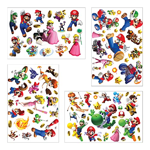 Juego de tatuajes temporales para niños, Super mario, 100 + piezas, 5 hojas, Paw Patrol, para niños, pegatinas, pegatinas para bolsas de regalo, regalos de cumpleaños para niños, niñas…