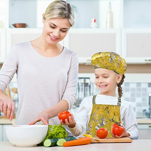 Juegos de cocina para niños Cementerio nacional de Arlington bajo el árbol de ginkgo amarillo Juego de hornear para niños, paquete de 3 trajes de chef ajustables para niños, perfecto para cocinar, ho