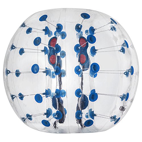 Juguete de bola hinchable de 1,2/1,5 m de diámetro, bola-burbuja hinchable para rebotar, se hincha en 5 minutos. Bolas para rebotar, para niños y adultos., 2pcs 1.5M Red Blue Dot