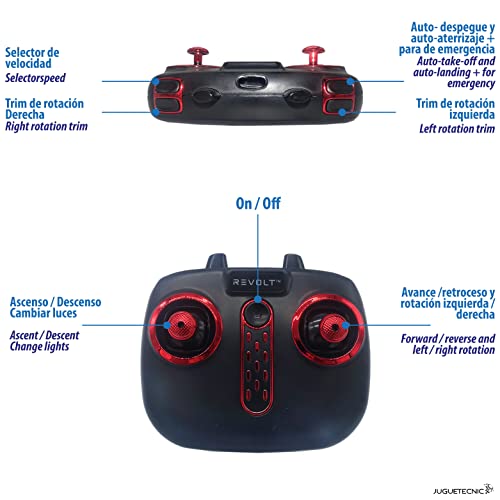 JUGUETECNIC │ Helicóptero Teledirigido para Niños Phantom │ Batería Recargable y Emisora 2.4 GHz de 3.5 Canales │ 22 cm de Longitud Vuelo Interior / Exterior │Ideal para iniciación