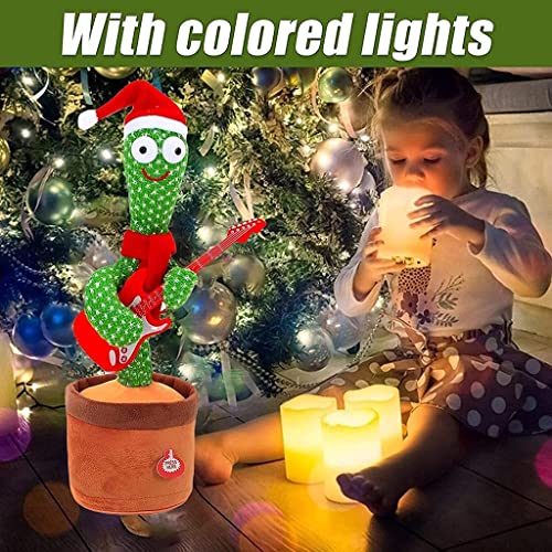 Juguetes con sonido Juguete de cactus de baile con brillo ligero, ropa de navidad de peluche de cactus, imitando lo que dices, cactus canta 120 canciones, baile juguetes de cactus for niños adultos Ar