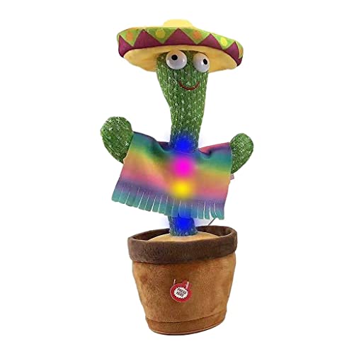 Juguetes con sonido Juguete de cactus de baile con brillo ligero, ropa de navidad de peluche de cactus, imitando lo que dices, cactus canta 120 canciones, baile juguetes de cactus for niños adultos Ar