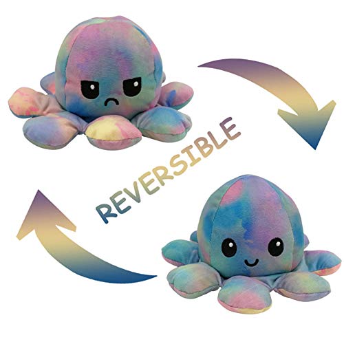 Juguetes de peluche de pulpo de doble cara, muñeca de pulpo suave, muñeca de pulpo reversible suave, juguete creativo de mini Plushies