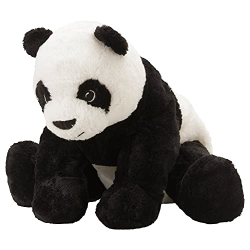 Juguetes de Peluche Panda Peluche Animal Toys Simulación Rellena Muñecas De Ike A Peluche Panda Bear Toy Relleno Suave Juguete Niños Regalo De Cumpleaños Jrino (Color : Black, Height : 35cm)