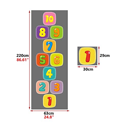 Juguetes educativos Hua Juego De Rayuela Decorativa para El Suelo, Adhesivo para El Suelo De Entrenamiento De Salto De Agilidad, para Niños Y Niñas De 3 A 12 Años, Fácil De Limpiar (Size : 220x63cm)