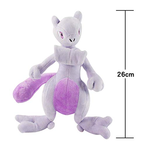 Juguetes suaves de 26 cm de dibujos animados de peluche de anime suave animal Mewtwo relleno Mega Mew muñecas juguetes para niños bebé niños regalo de cumpleaños juguetes de peluche