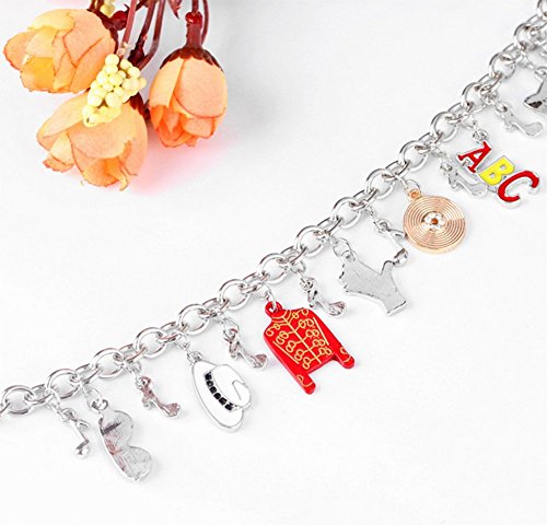 JUNGEN Pulsera de la música de la Letra de la Ropa Sombrero Creativo Diamante Bloqueo eslabón Cadena Brazalete para joyería de Las Mujeres