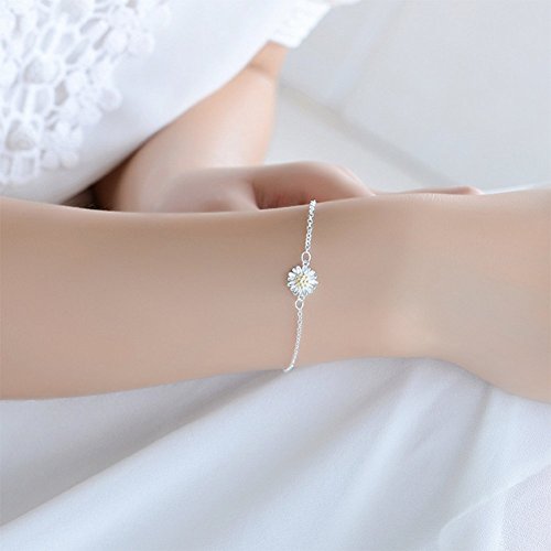 JUNGEN Pulsera para Las señoras Cadena Simple del Estilo Sola con los Accesorios de la Margarita joyería Elegante de la Manera para Las Muchachas