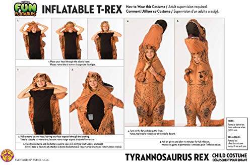 Jurassic World - Disfraz hinchable de dinosaurio T-Rex para niños, infantil Talla única (Rubie's 610821)