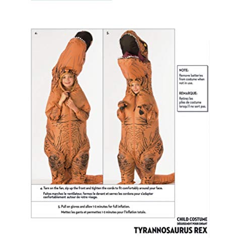 Jurassic World - Disfraz hinchable de dinosaurio T-Rex para niños, infantil Talla única (Rubie's 610821)