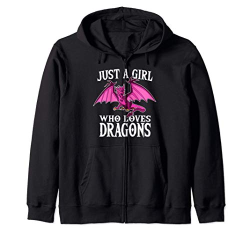 Just A Girl Who Loves Dragons Disfraz De Dragón Divertido Sudadera con Capucha