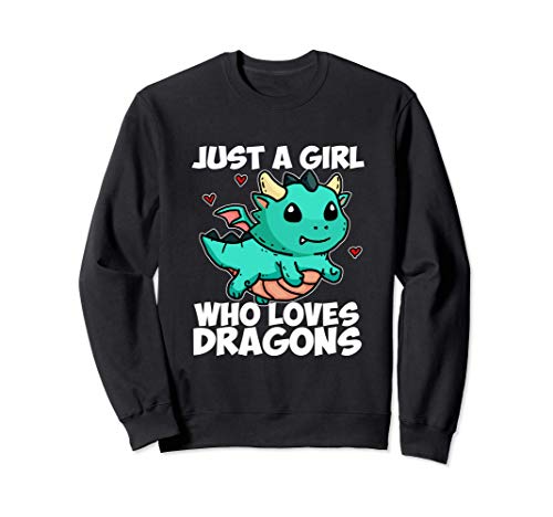 Just A Girl Who Loves Dragons Lindo Dragón Disfraz Regalo Sudadera