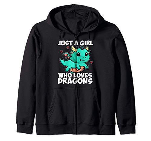 Just A Girl Who Loves Dragons Lindo Dragón Disfraz Regalo Sudadera con Capucha