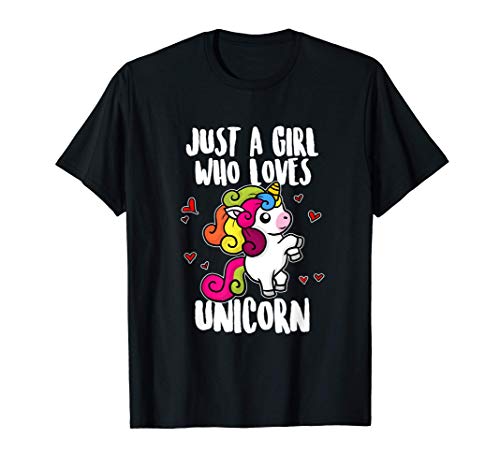 Just A Girl Who Loves Unicorns Regalo Disfraz De Unicornio Camiseta