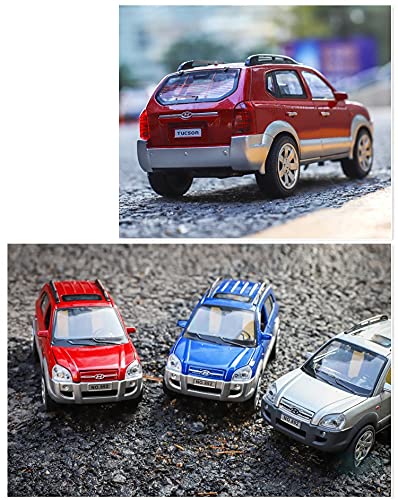 JYSMAM Modelo De Coche 1:32 para Tucson SUV Aleación Modelo De Coche Diecast Juguete Vehículo Simulación Sonido Y Luz (Color : Silver)