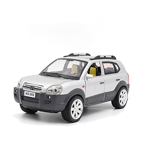 JYSMAM Modelo De Coche 1:32 para Tucson SUV Aleación Modelo De Coche Diecast Juguete Vehículo Simulación Sonido Y Luz (Color : Silver)