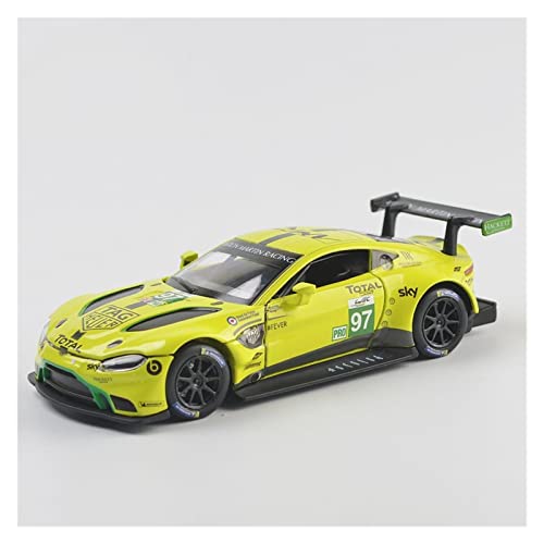 JYSMAM Modelo de Coche de simulación 1:32 Modelos De Coche Fundido A Presión De Aleación para Aston Martin GTE Simulación De Sonido Y Luz De Juguete (Color : Amarillo 01)