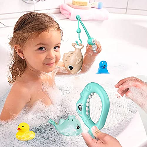 KAINSY Juguetes de Baño para, 6 pcs Juguetes Bañera Bebé Niños 3+ años, Animal Juguetes para Bañera Piscina Agua para Bebé Niños Niñas