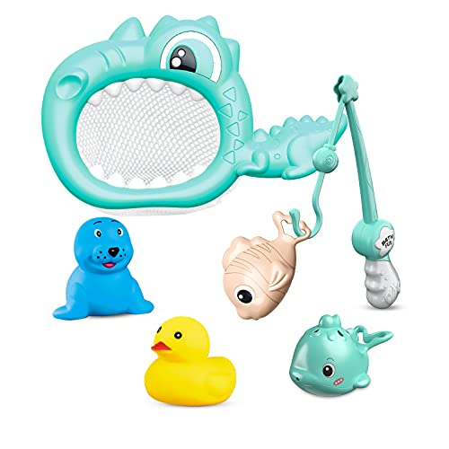 KAINSY Juguetes de Baño para, 6 pcs Juguetes Bañera Bebé Niños 3+ años, Animal Juguetes para Bañera Piscina Agua para Bebé Niños Niñas