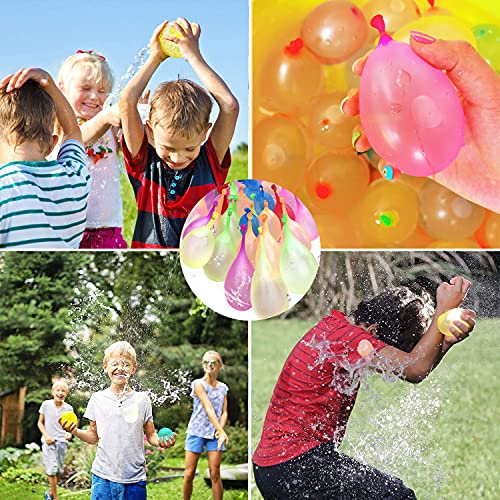 Kaiyingxin Globos de Agua Coloridos, Globos de Agua de Llenado Rápido con 1 Conectores, Globos de Agua niños, Globo De Agua De Látex, 111 Bombas de Agua en 60 Segundos, Autosellado sin Nudos