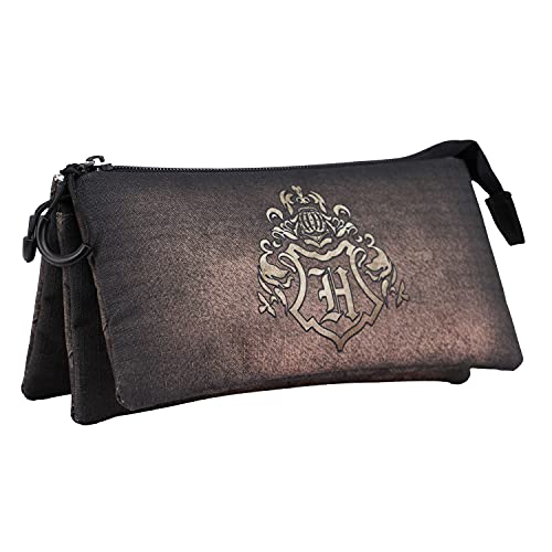 KARACTERMANIA Harry Potter Gold-Estuche Portatodo Triple HS, Color marrón (2385)