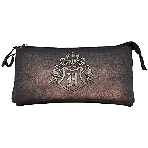 KARACTERMANIA Harry Potter Gold-Estuche Portatodo Triple HS, Color marrón (2385)